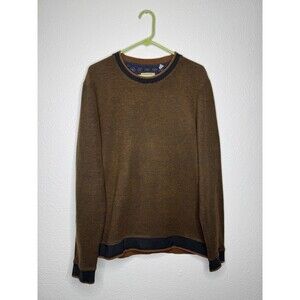 Ted Baker London Men’s Crew Neck Jumper Pullover Knit Sweater Brown Black Sz 6